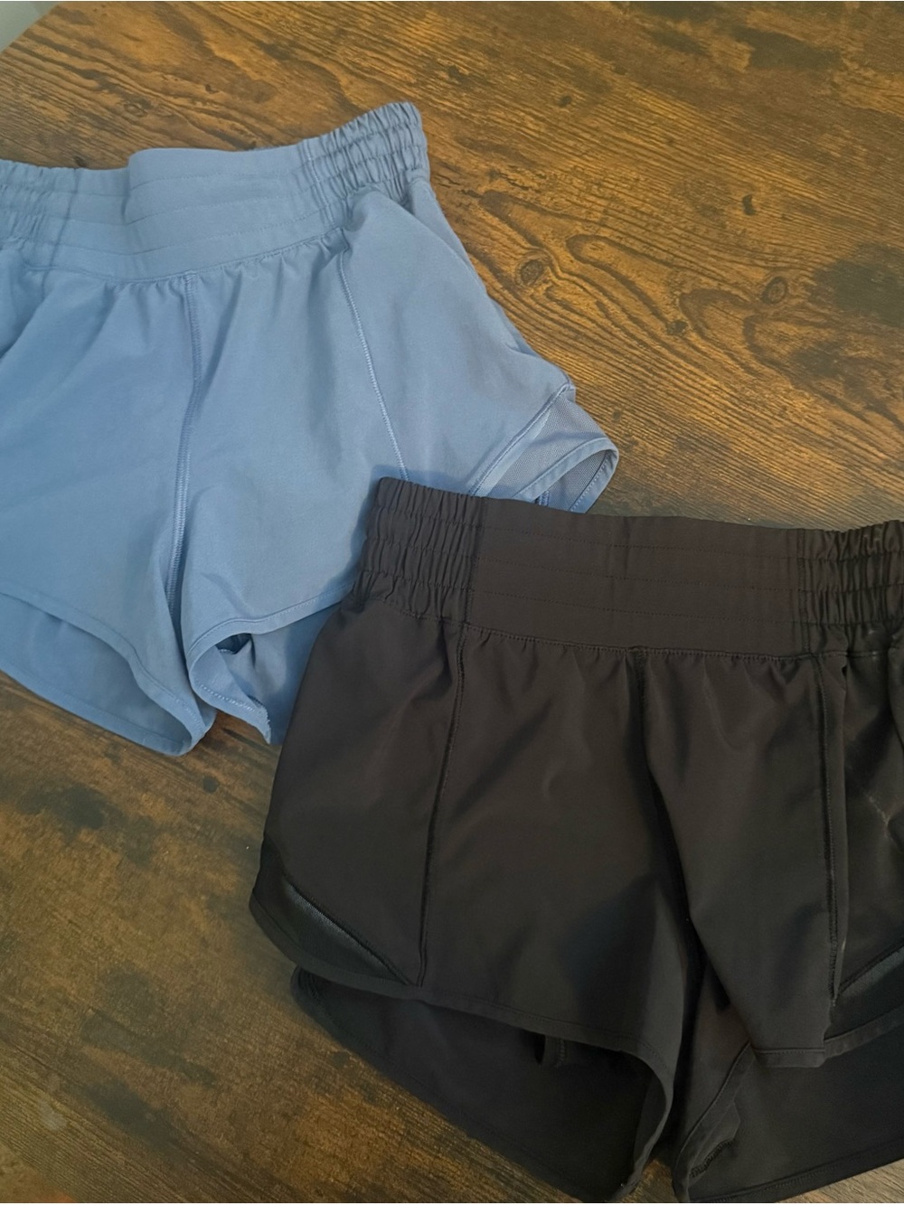 lululemon athletica Dual-Pair Athletic Shorts in Black and Light Blue